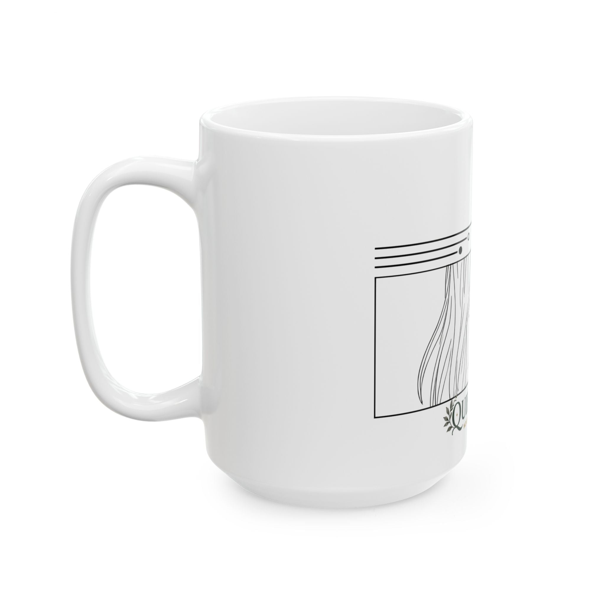 Quiet Roots Ceramic Mug — Botanical Coffee Cup (11oz, 15oz)