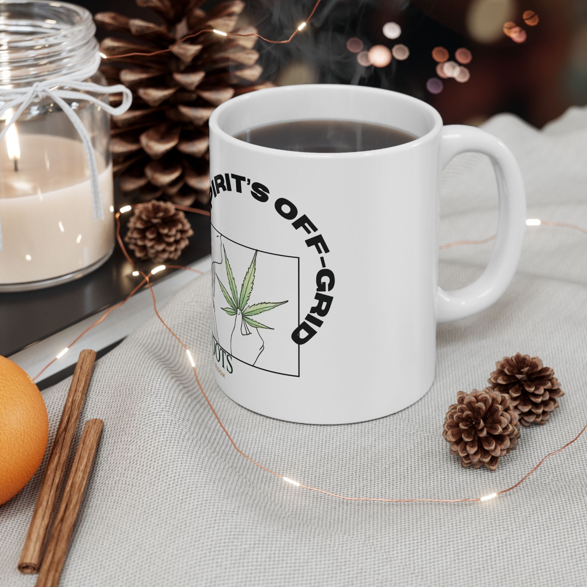 Quiet Roots Ceramic Mug — Botanical Coffee Cup (11oz, 15oz)