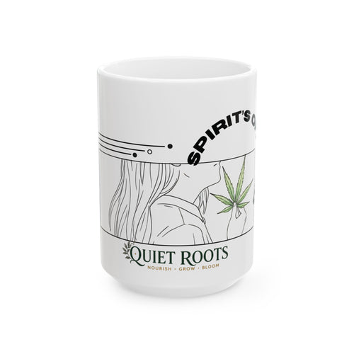 Quiet Roots Ceramic Mug — Botanical Coffee Cup (11oz, 15oz)