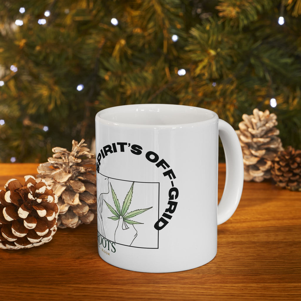 Quiet Roots Ceramic Mug — Botanical Coffee Cup (11oz, 15oz)