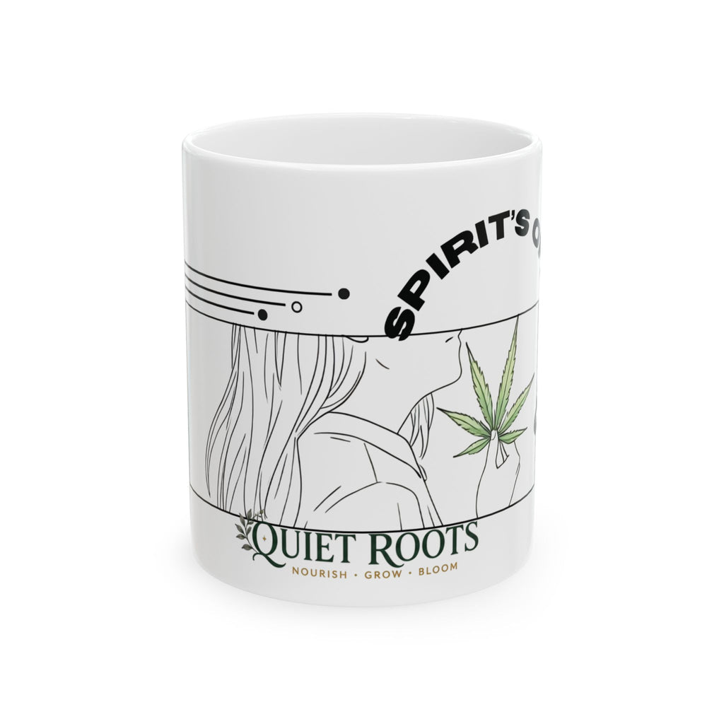 Quiet Roots Ceramic Mug — Botanical Coffee Cup (11oz, 15oz)