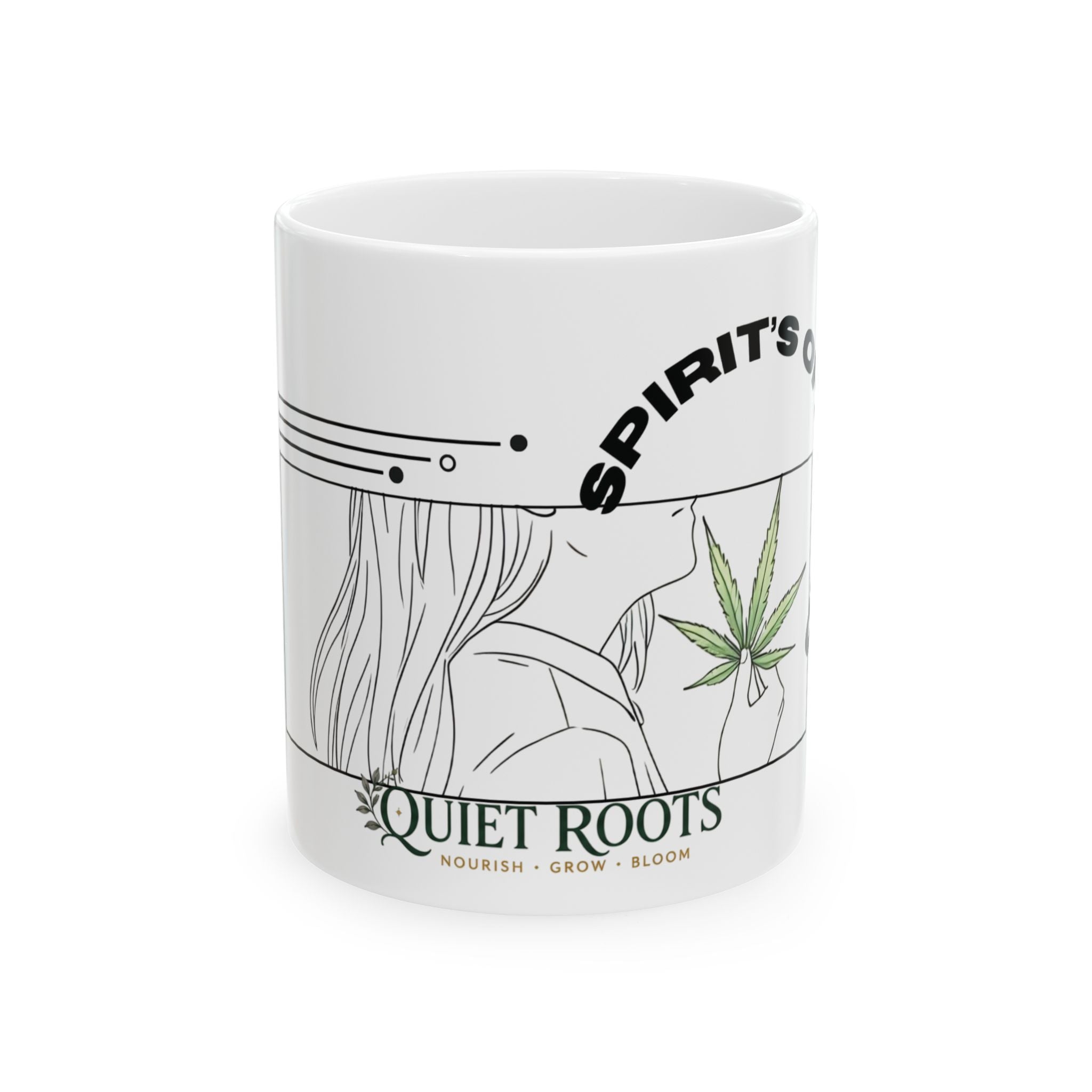 Quiet Roots Ceramic Mug — Botanical Coffee Cup (11oz, 15oz)