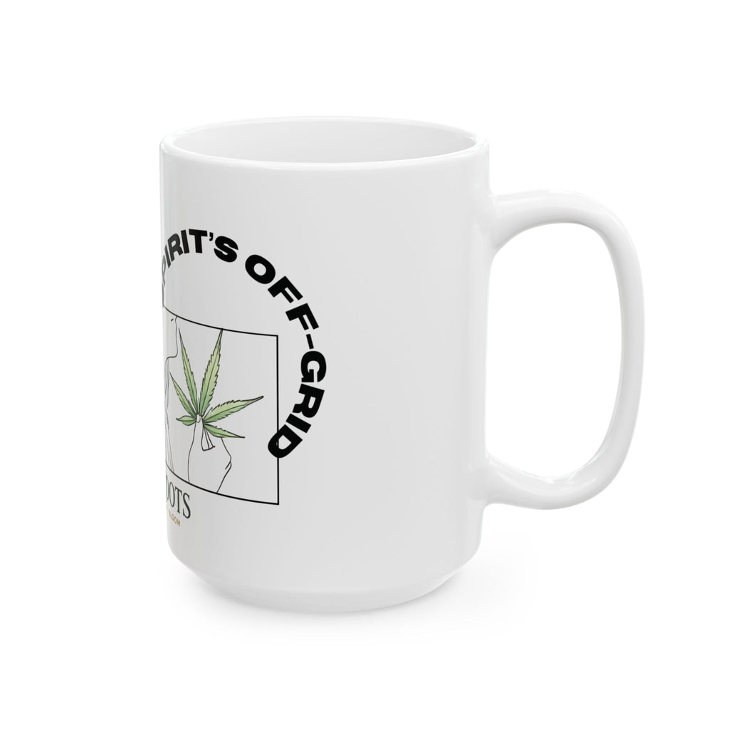Quiet Roots Ceramic Mug — Botanical Coffee Cup (11oz, 15oz)