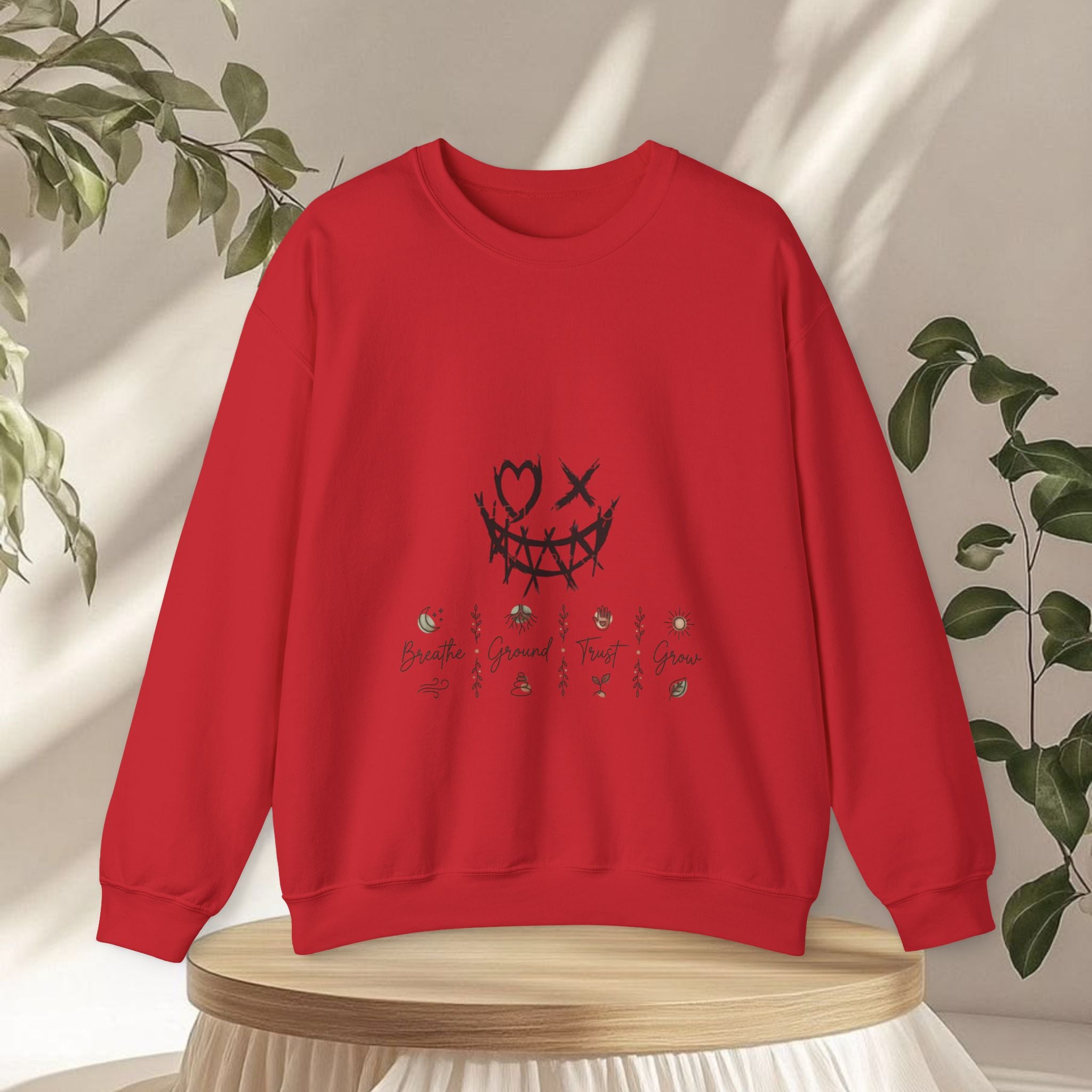 Spirit’s Off-Grid Crewneck — Minimal Cannabis Line Art