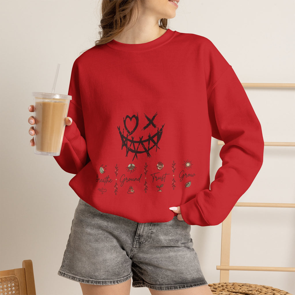 Spirit’s Off-Grid Crewneck — Minimal Cannabis Line Art